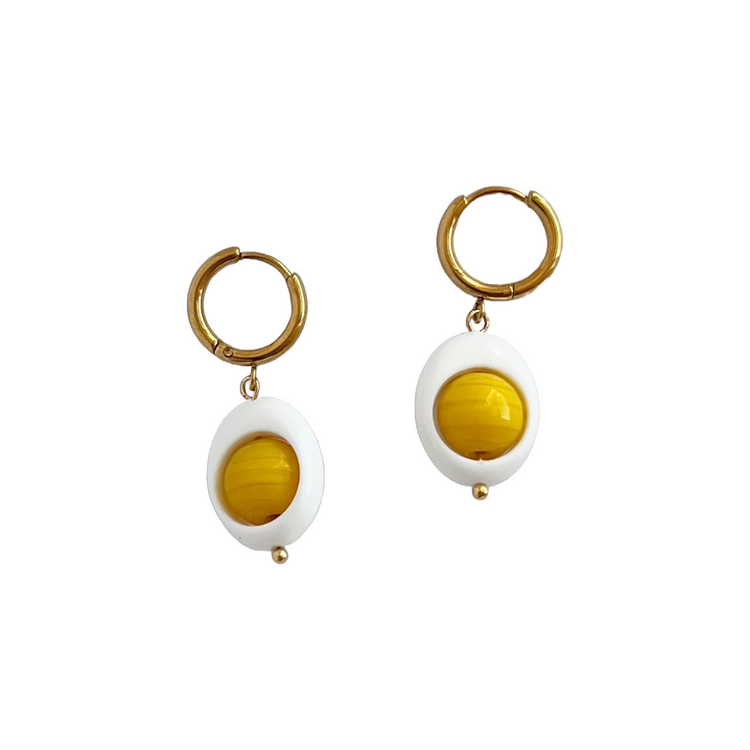 Boiled Egg Earrings | Beaded Earrings