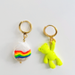 Mismatched Rainbow Bear Earrings | Beaded Earrings