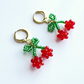 Dainty Beaded Cherry Earrings | Beaded Earrings