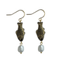 Black and Gold Sardine Earrings with Freshwater Pearl | Glass Bead Earrings