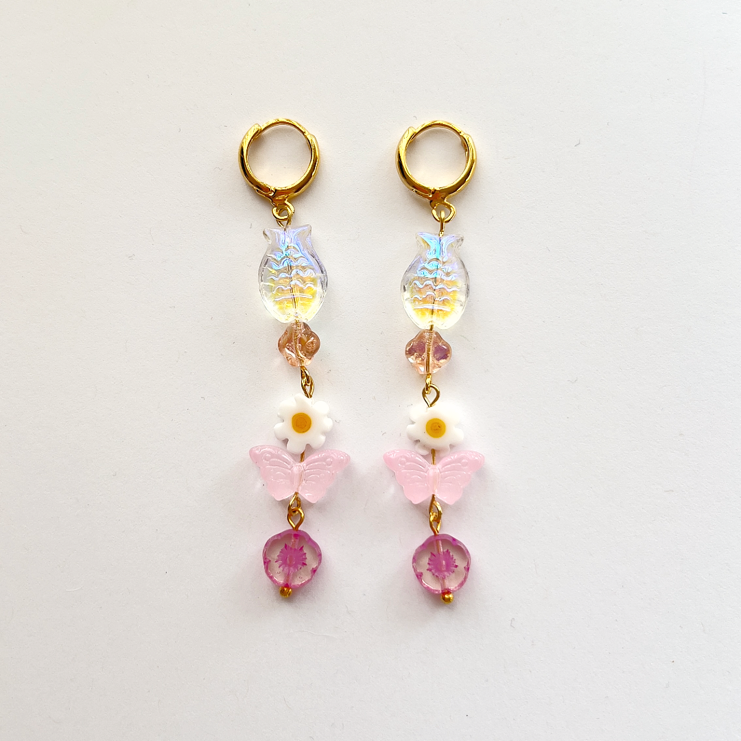 Smell Like Butterfly and Fish Earrings | Beaded Earrings