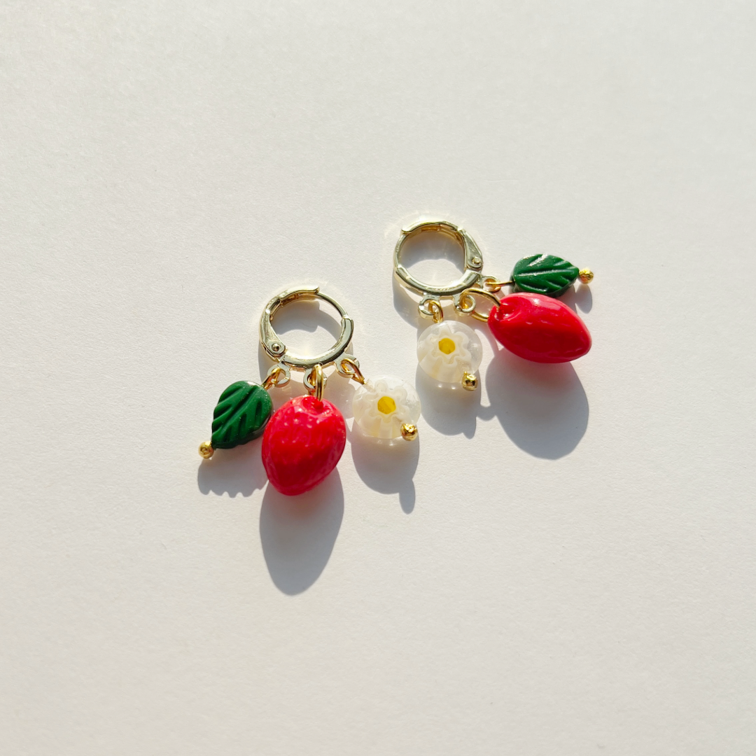 Strawberry Harvest Earrings | Beaded Earrings