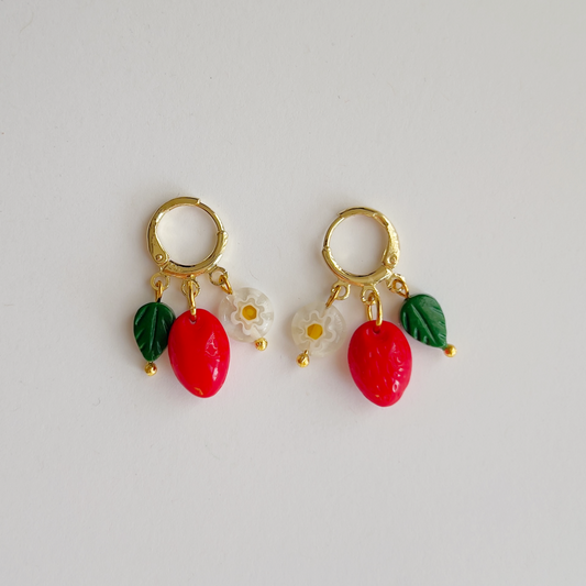 Strawberry Harvest Earrings | Beaded Earrings