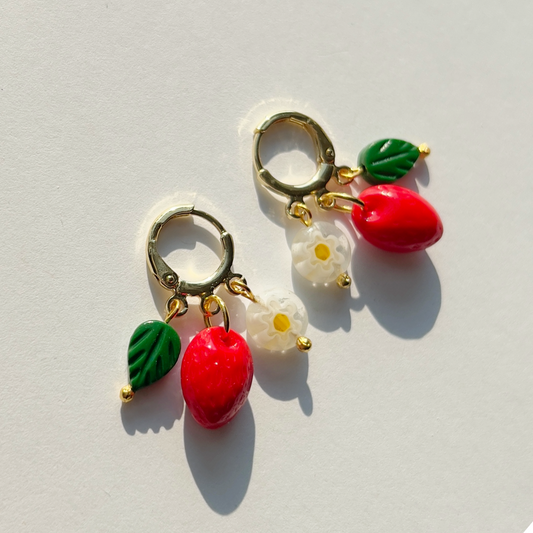 Strawberry Harvest Earrings | Beaded Earrings