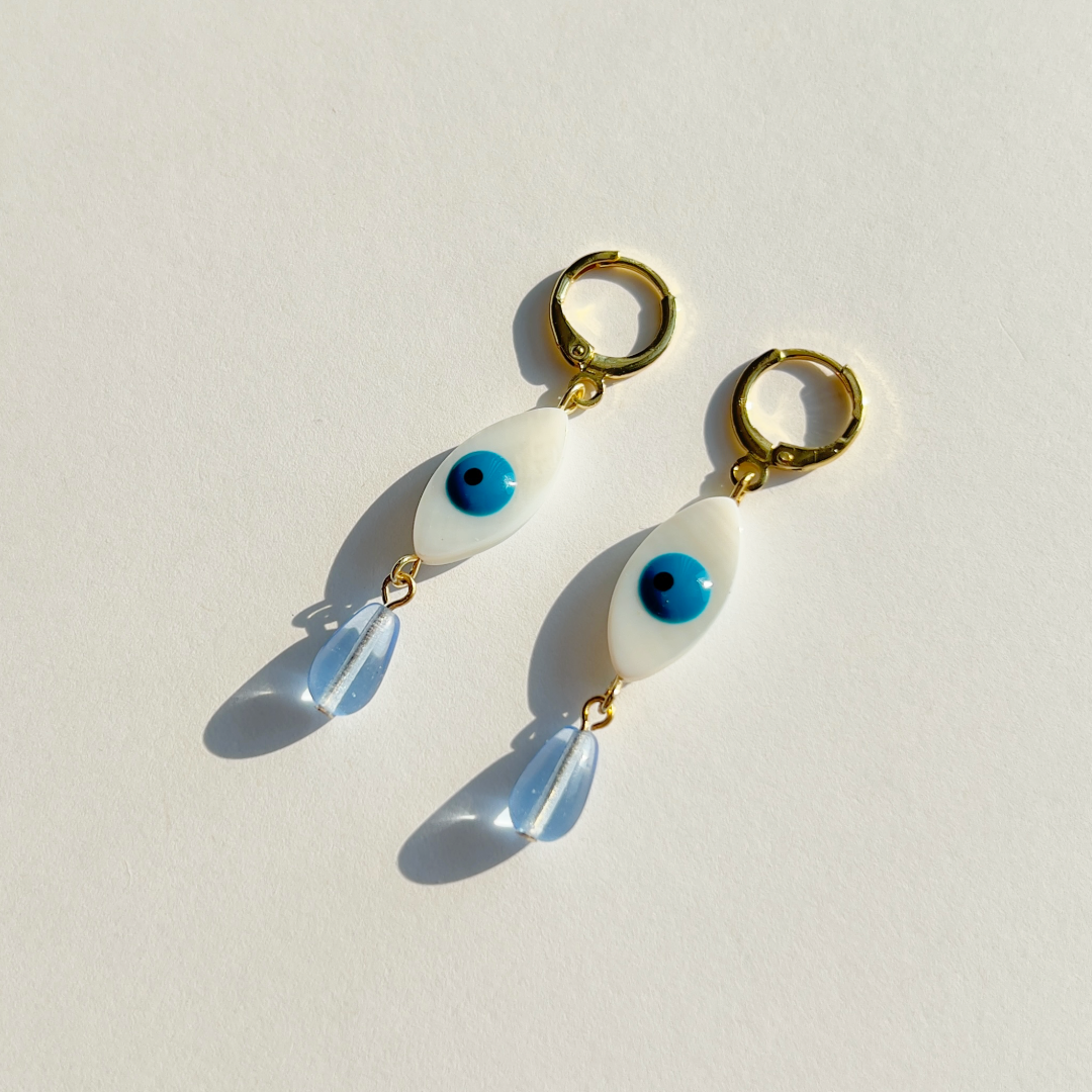 Eye with Teardrop Earrings | Beaded Earrings