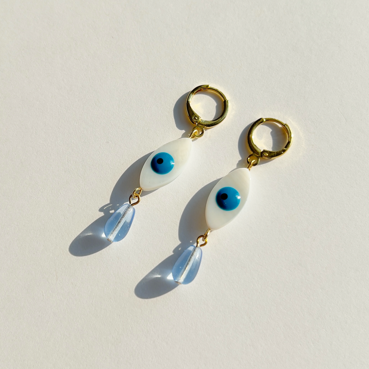 Eye with Teardrop Earrings | Beaded Earrings