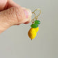 3D Lemon Bead Earrings | Polymer Clay Earrings