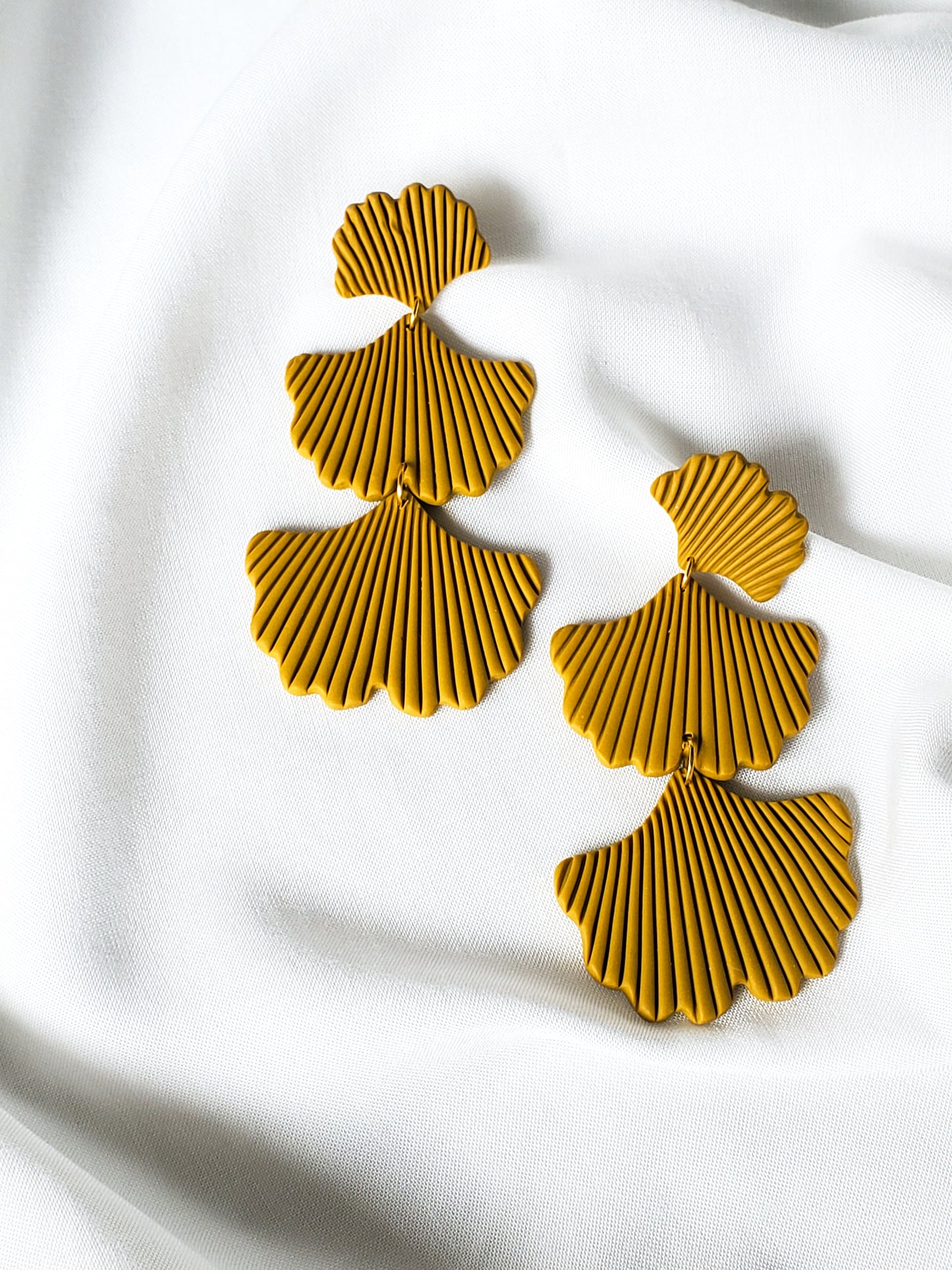 Maya - Modern Ginkgo Leaf Earrings