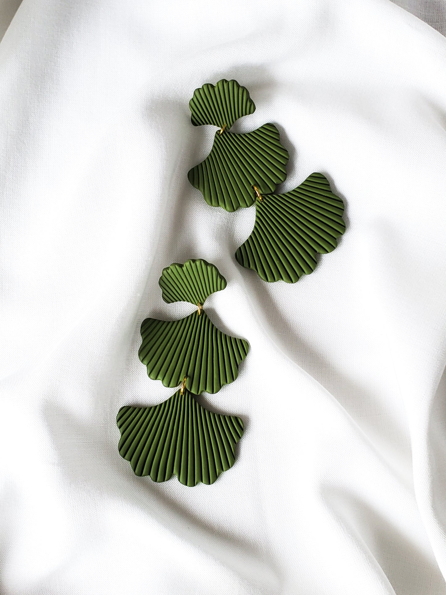 Maya - Modern Ginkgo Leaf Earrings