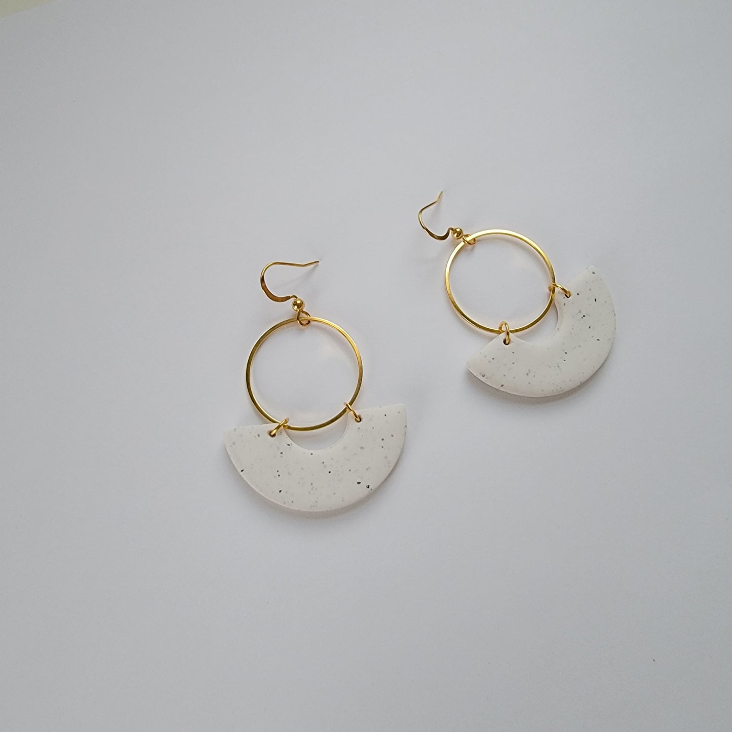 The Aubrey in White Concrete | Polymer Clay Earrings