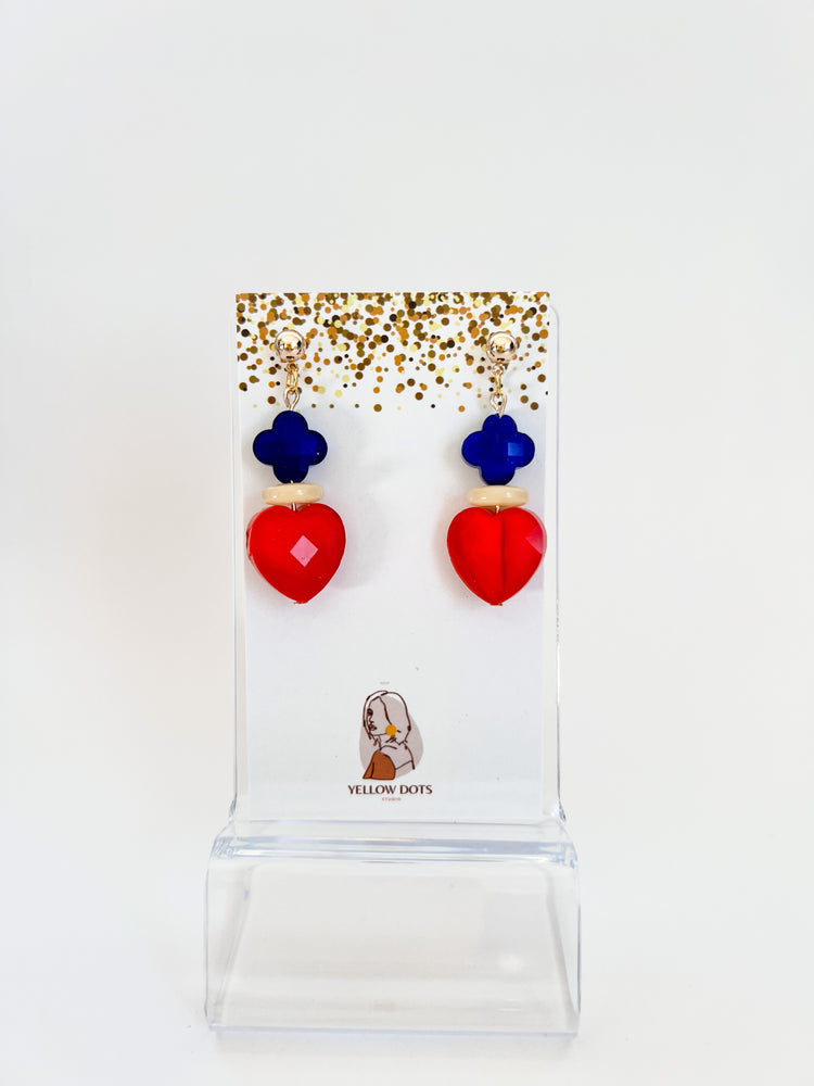 Red Heart Dangle Earrings
