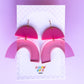 Pink Arch Dangle Earrings | Acrylic Earrings