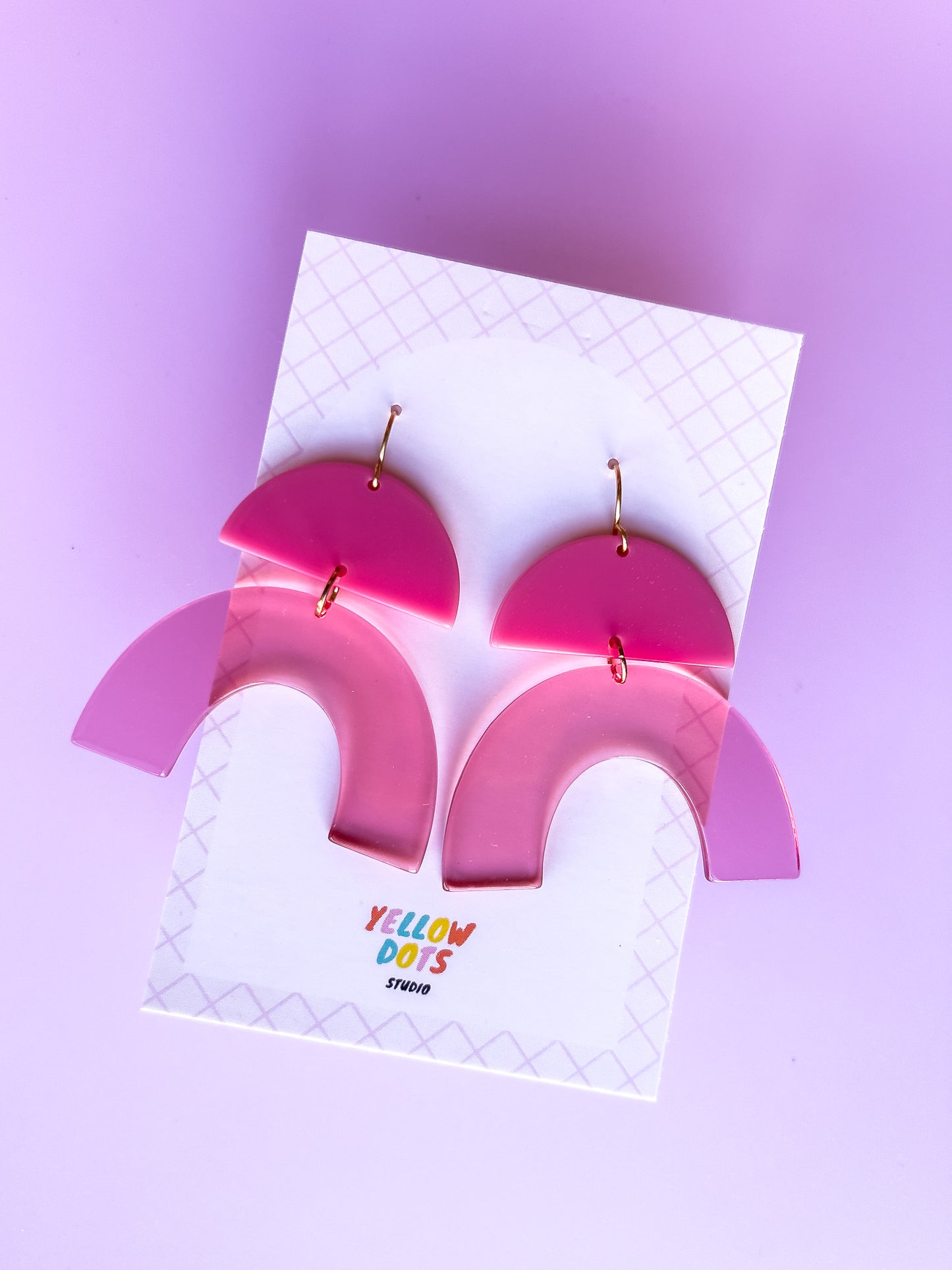 Pink Arch Dangle Earrings | Acrylic Earrings