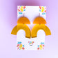 Yellow Arch Dangle Earrings | Acrylic Earrings