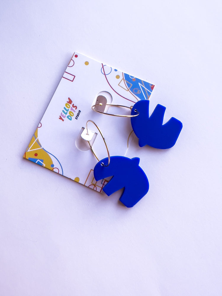 Blue Bird Hoop Earrings | Acrylic Earrings