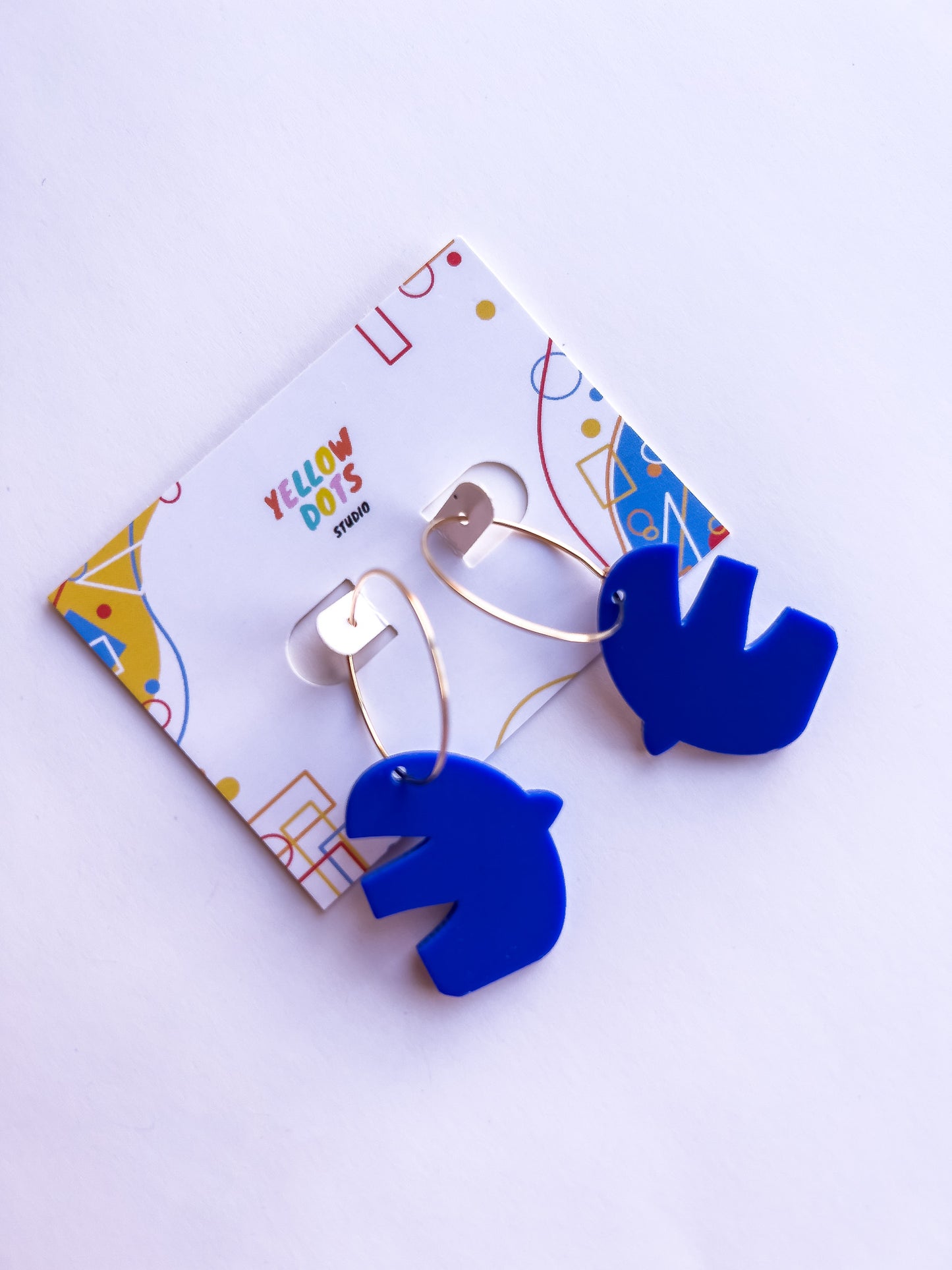 Blue Bird Hoop Earrings | Acrylic Earrings