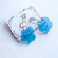 Blue Smiley Flower Hoop Earrings | Acrylic Earrings