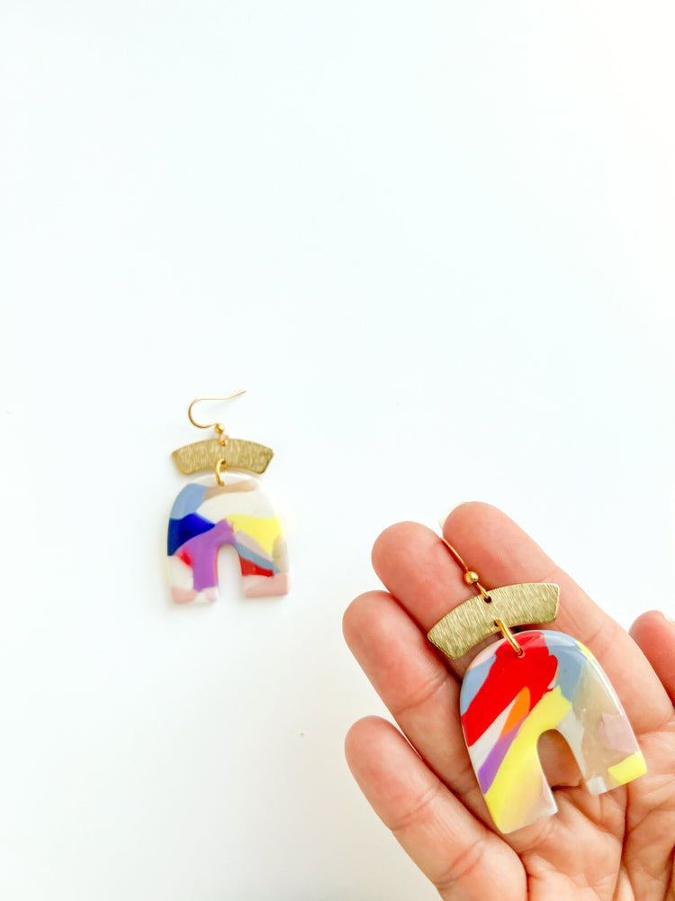 Abstract Painting Inspired Earrings | Polymer Clay Earrings