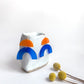 Blue and Orange Arch Dangle Earrings | Acrylic Earrings