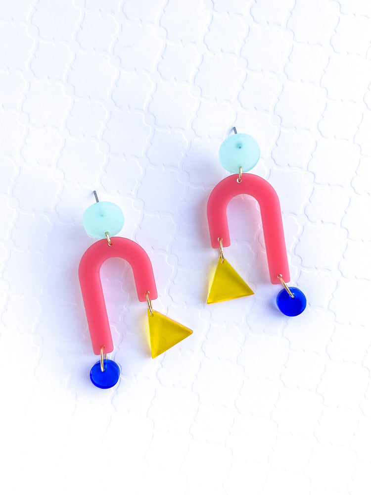 Let's Party Pink Dangle Earrings | Acrylic Earrings