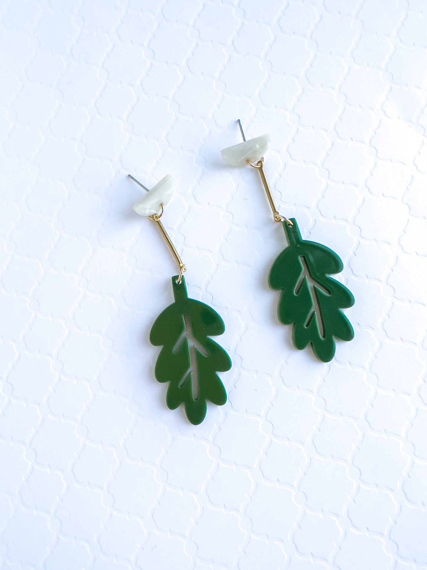 Hanging in There Leaf Dangle Earrings | Acrylic Earrings