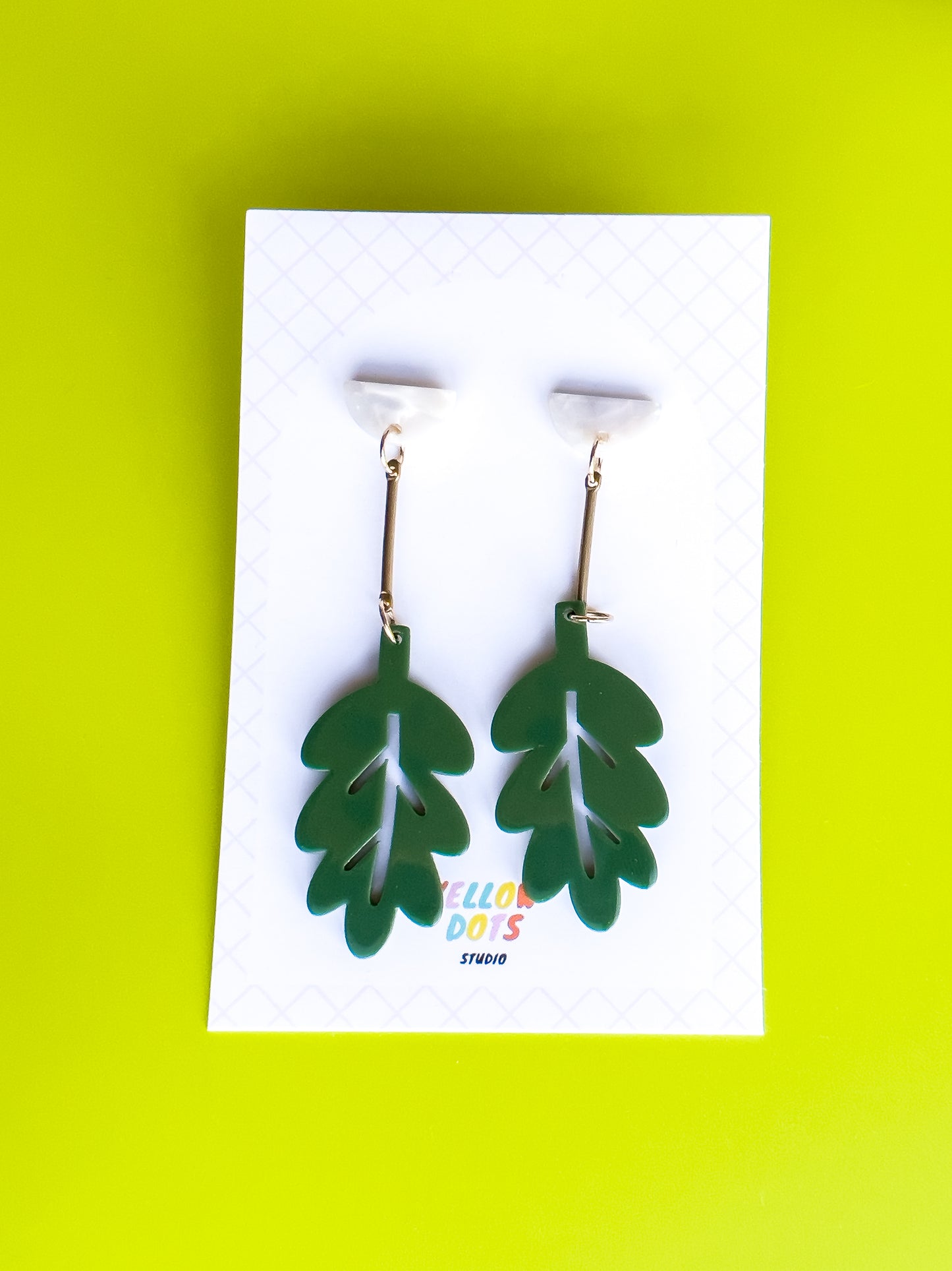 Hanging in There Leaf Dangle Earrings | Acrylic Earrings