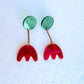 Red Abstract Flower Dangle Earrings | Acrylic Earrings