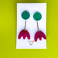 Red Abstract Flower Dangle Earrings | Acrylic Earrings