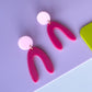 Pink Abstract Arch Dangle Earrings | Acrylic Earrings