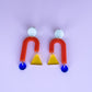 Let's Party Orange Dangle Earrings | Acrylic Earrings