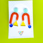 Let's Party Orange Dangle Earrings | Acrylic Earrings