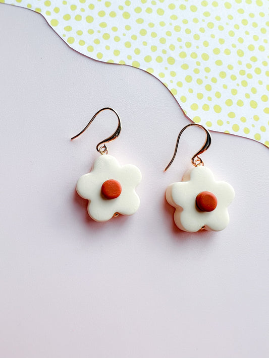 Flower Bead Earrings in Polymer Clay