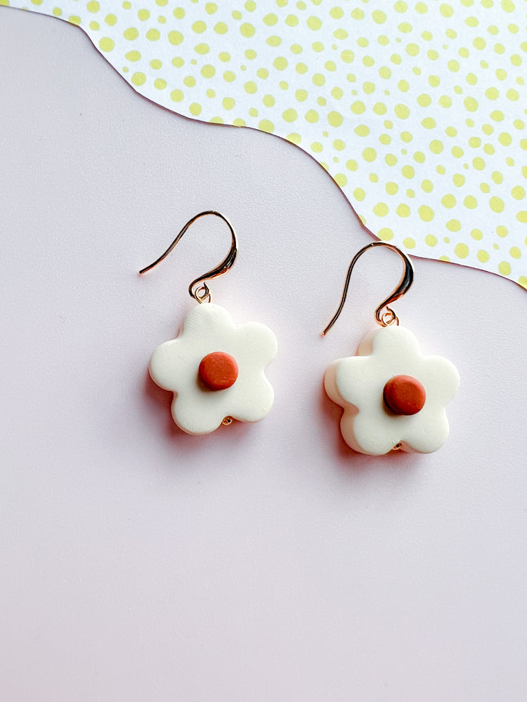 Flower Bead Earrings in Polymer Clay