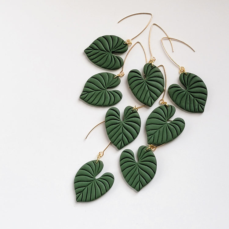 Anthurium Regale Leaf Dangle Earrings