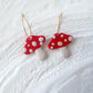 Red Mushroom Hoop Earrings