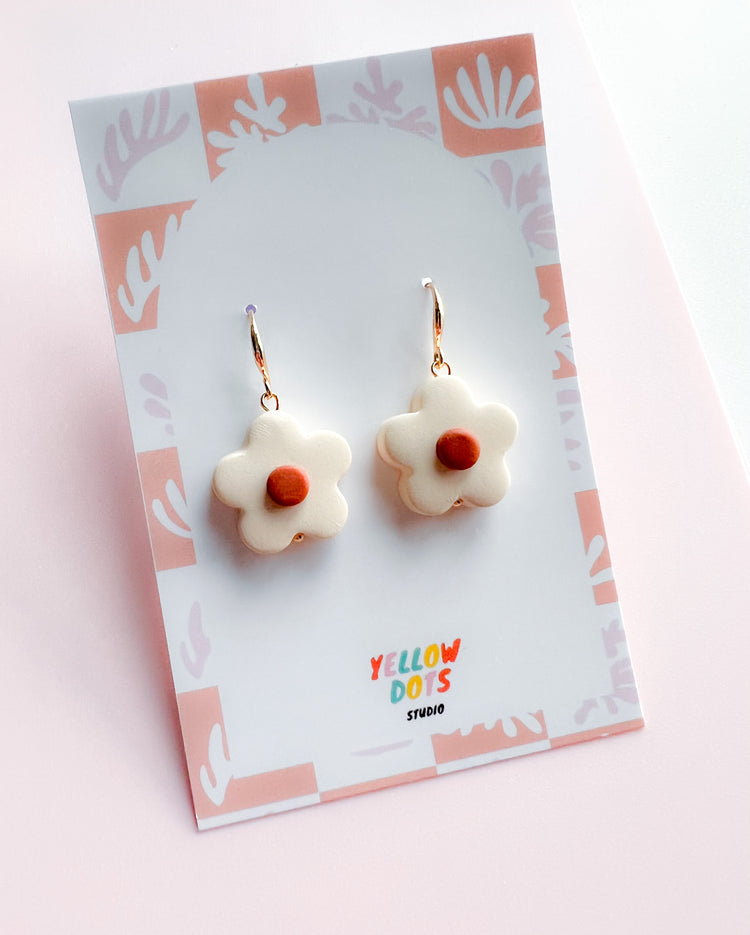 Flower Bead Earrings in Polymer Clay