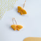 Yellow Moth Earrings in Polymer Clay