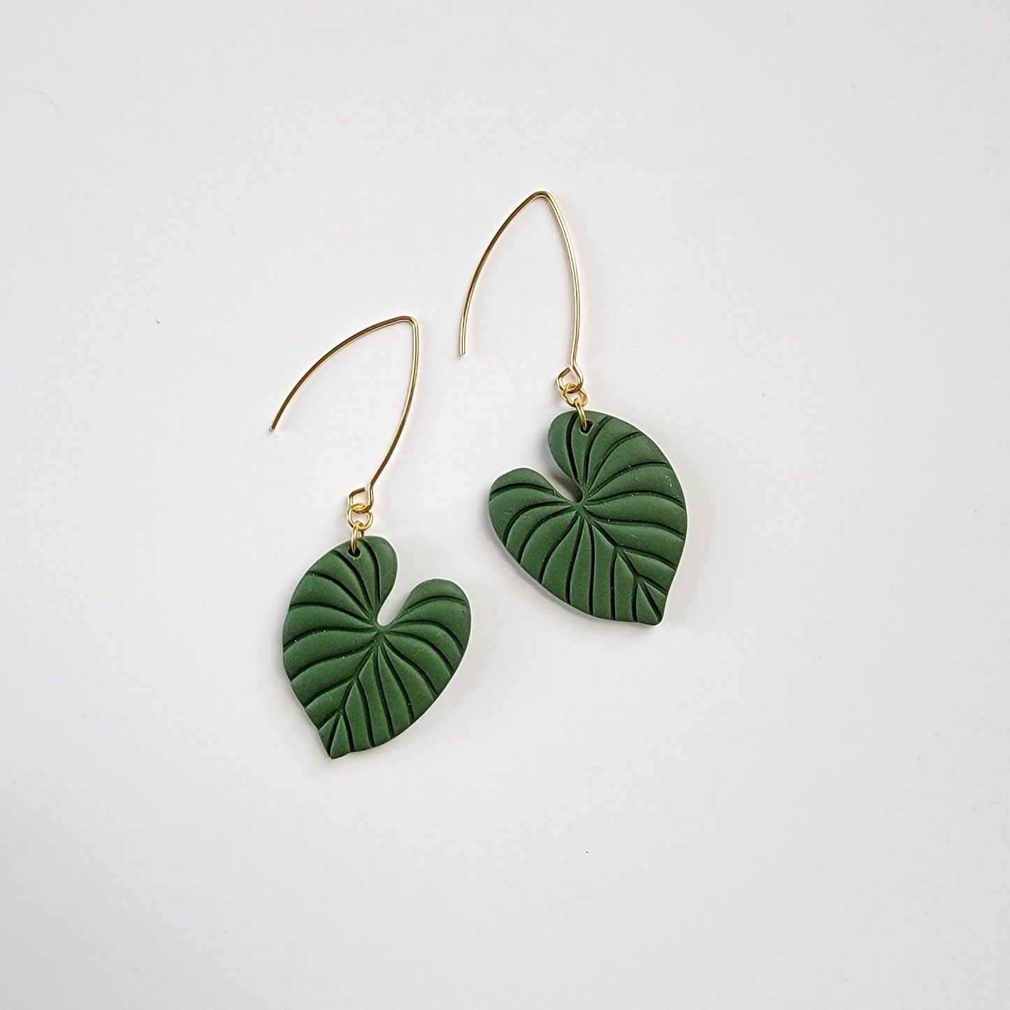 Anthurium Regale Leaf Dangle Earrings