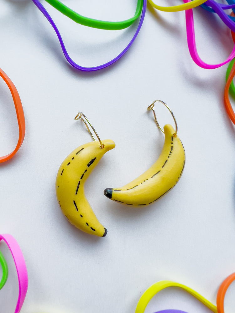 Banana Hoop Earrings