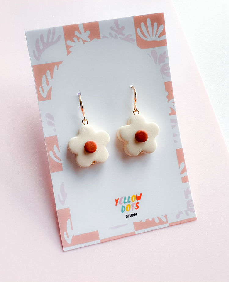 Flower Bead Earrings in Polymer Clay