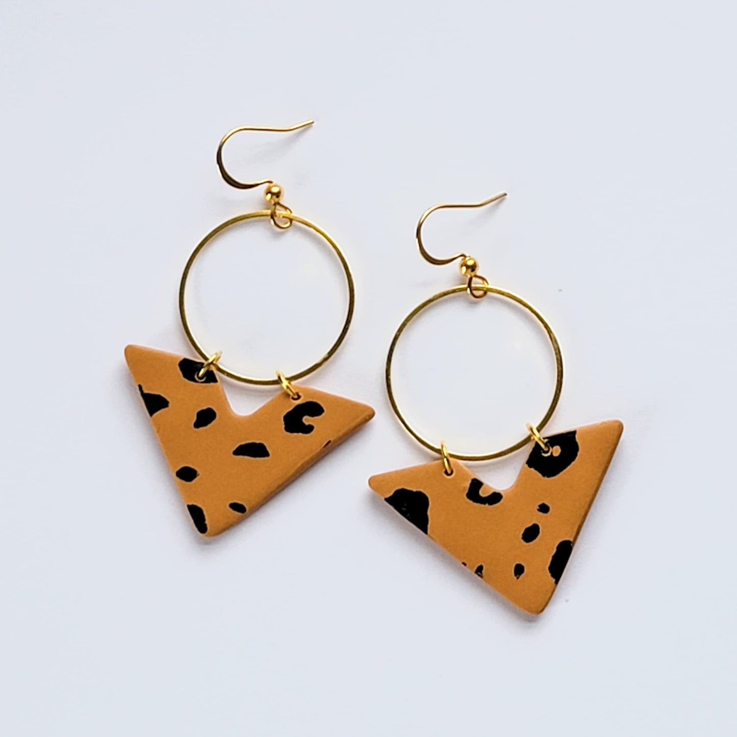 The Gracie - Chevron Dangle Earrings in Cheetah Pattern